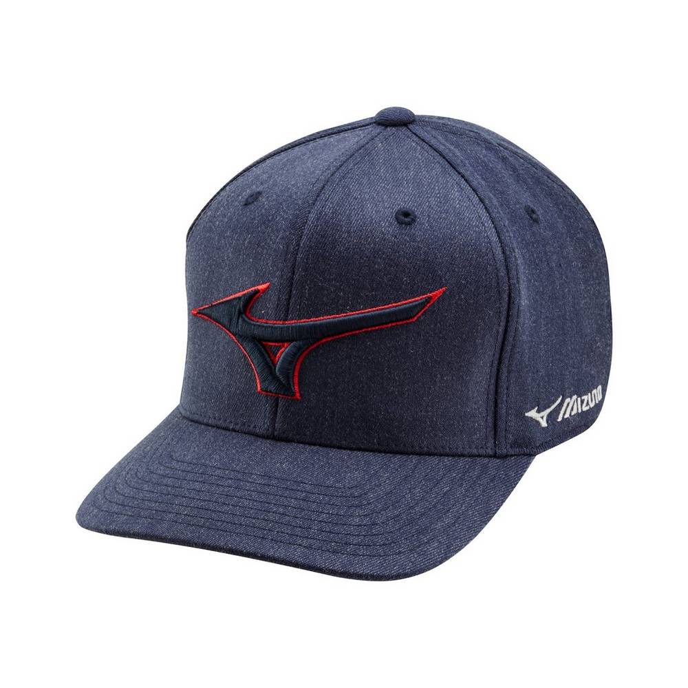 Cappello Mizuno Baseball Diamond Snapback Uomo - Blu Marino/Rosse - 94106-LIXT